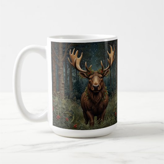 Rustic Christmas moose deer boho woodland forest  Koffiemok (Links)