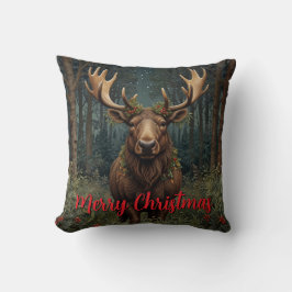 Rustic Christmas moose deer boho woodland forest Kussen