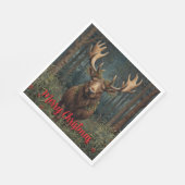 Rustic Christmas moose deer boho woodland forest  Servet (Hoek)