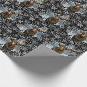 Rustic Christmas moose winter woodland forest snow Cadeaupapier (Hoek)