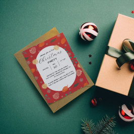 Rustic Christmas Nature Pattern Kaart