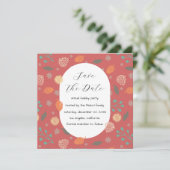 Rustic Christmas Nature Pattern Save The Date (Staand voorkant)