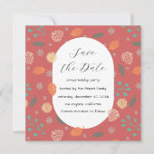 Rustic Christmas Nature Pattern Save The Date (Voorkant)