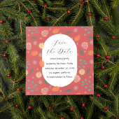 Rustic Christmas Nature Pattern Save The Date
