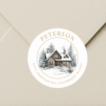 Rustic Christmas New Home Retour Adreslabels