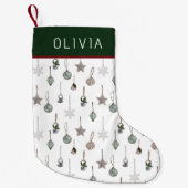 Rustic Christmas Ornaments Custom Name Kleine Kerstsok (Voorkant)