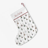 Rustic Christmas Ornaments Custom Name Kleine Kerstsok (Achterkant (Hangend))