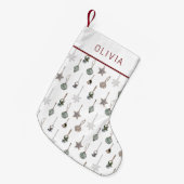 Rustic Christmas Ornaments Custom Name Kleine Kerstsok (Voorkant (Hangend))