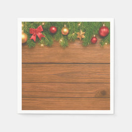 Rustic Christmas Paper Napkins – Festive Holiday Servet