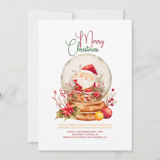 Rustic Christmas Party Invitation Bedankkaart (Voorkant)
