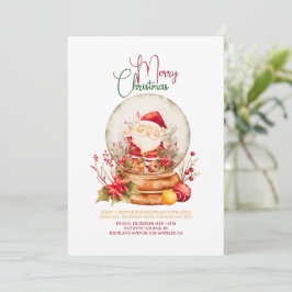 Rustic Christmas Party Invitation Bedankkaart