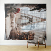 Rustic Christmas Photo Backdrop Wandkleed (In Situ (horizontaal))