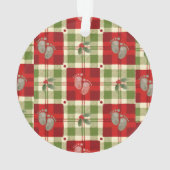 Rustic Christmas Plaid Baby's eerste kerst Ornament (achterkant)