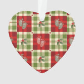Rustic Christmas Plaid Heart Ornament - Baby's (achterkant)