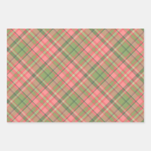 Rustic Christmas Plaid Red and Green Inpakpapier Vel (Voorkant 3)