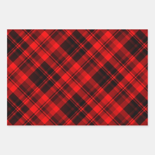 Rustic Christmas Plaid Red and Green Inpakpapier Vel (Voorkant)