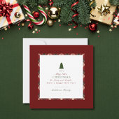 Rustic Christmas Plaid Red Monogram Platte Kaart