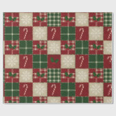 Rustic Christmas Quilt Plaid Cadeaupapier (Vlak)