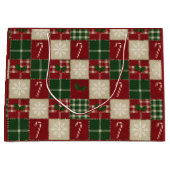 Rustic Christmas Quilt Plaid Groot Cadeauzakje (Voorkant)