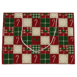 Rustic Christmas Quilt Plaid Groot Cadeauzakje