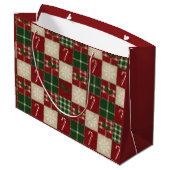 Rustic Christmas Quilt Plaid Groot Cadeauzakje (Achterkant Gekanteld)