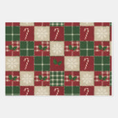 Rustic Christmas Quilt Plaid Inpakpapier Vel (Voorkant 3)