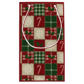 Rustic Christmas Quilt Plaid Klein Cadeauzakje (Achterkant)