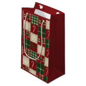 Rustic Christmas Quilt Plaid Klein Cadeauzakje (Voorkant Gekanteld)