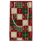 Rustic Christmas Quilt Plaid Klein Cadeauzakje (Voorkant)