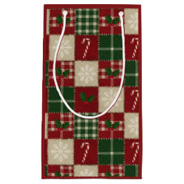 Rustic Christmas Quilt Plaid Klein Cadeauzakje