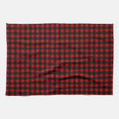 Rustic Christmas Red & Black Buffalo Plaid  Theedoek (Horizontaal)