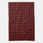 Rustic Christmas Red & Black Buffalo Plaid  Theedoek (Verticaal)