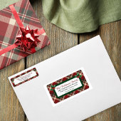 Rustic Christmas Red Green Tartan Plaid Address Etiket