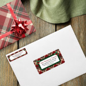 Rustic Christmas Red Green Tartan Plaid Address Etiket