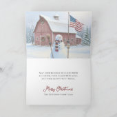 Rustic Christmas Snowman American Flag Feestdagen Kaart (Binnen)