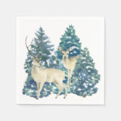 Rustic Christmas Snowy Forest Deer Decor For Home Servet (Voorkant)
