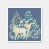 Rustic Christmas Snowy Forest Deer Decor For Home Servet (Voorkant)