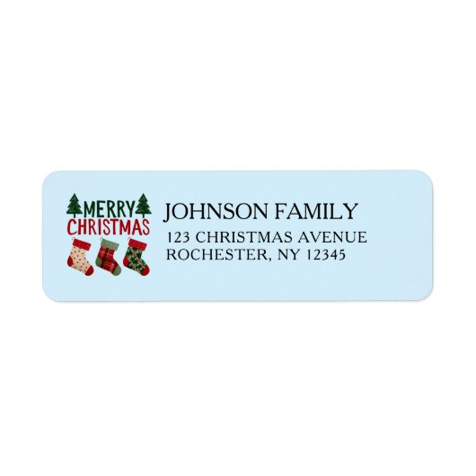Rustic Christmas Stockings Holiday  Etiket (Voorkant)