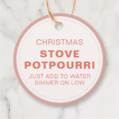 Rustic Christmas Stove Potpourri Bedankjes Labels (Voorkant)