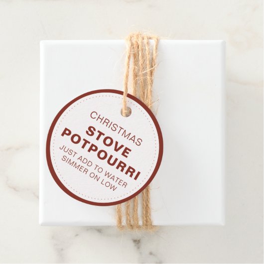 Rustic Christmas Stove Potpourri Bedankjes Labels (In situ)