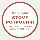 Rustic Christmas Stove Potpourri Ronde Sticker (Voorkant)