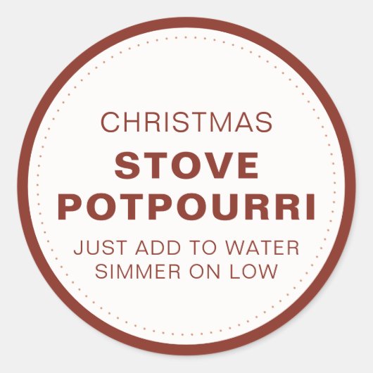 Rustic Christmas Stove Potpourri Ronde Sticker (Voorkant)