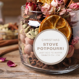 Rustic Christmas Stove Potpourri Ronde Sticker