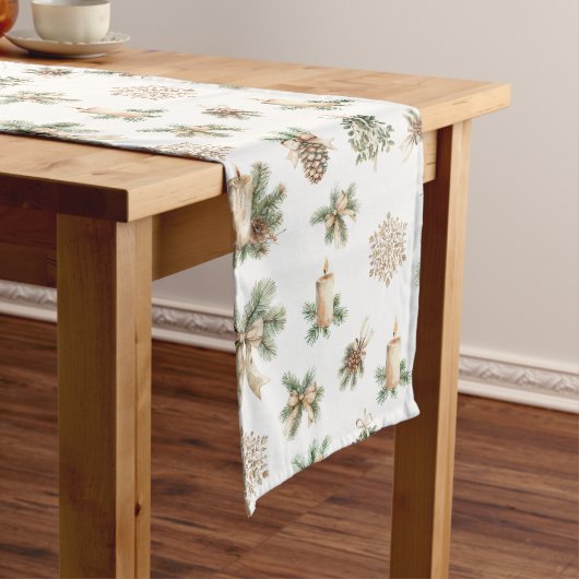 Rustic Christmas Table Runner Lange Tafelloper (Voorbeeld)