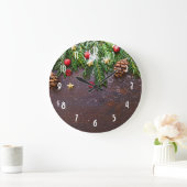 Rustic Christmas Table with Pine & Snow Grote Klok (Huis)