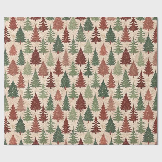 Rustic Christmas Tree Cadeaupapier (Vlak)