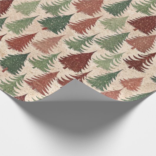Rustic Christmas Tree Cadeaupapier (Hoek)