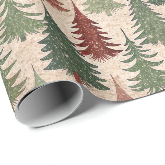 Rustic Christmas Tree Cadeaupapier (Rol Hoek)