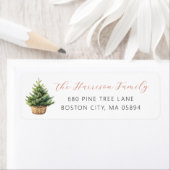 Rustic Christmas Tree In Basket Address Etiket (Insitu)