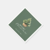 Rustic Christmas Tree In Basket Dusty Green Servet (Hoek)